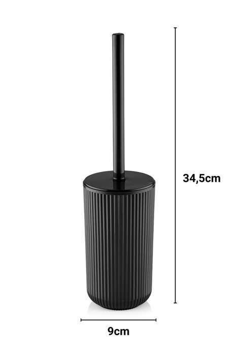 Mijölnir GFTVFRC-1 Cepillo de Inodoro Negro de Plástico Moderno y Duradero para Baño